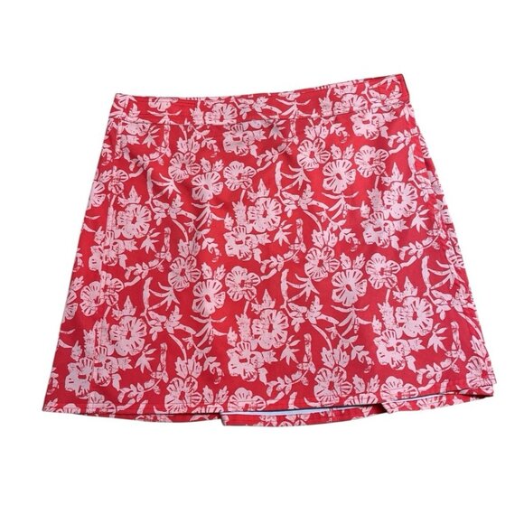 RIP SKIRT HAWAII LENGTH 2 CORAL HIBISCUS FLORAL QUICK WRAP SZ XL TRAVEL COVER UP - Picture 1 of 7